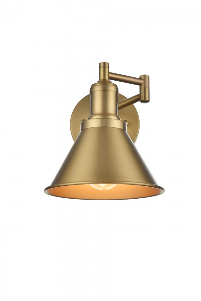 Wall sconce W6.9"x E12.3" x H8"L1 Satin Gold