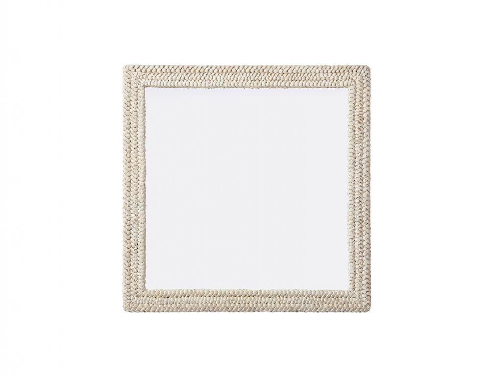 Jute Rope Mirror 40''x40'' Linen White