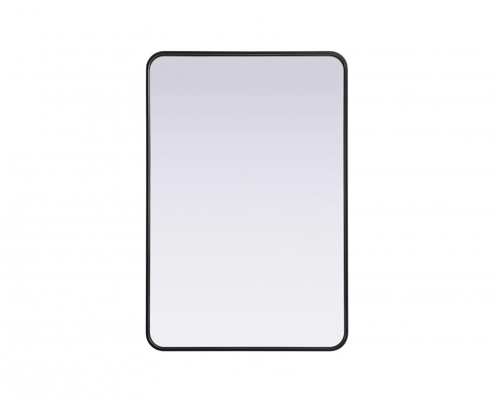 R Corner Mirror 27"x40"x2" Black