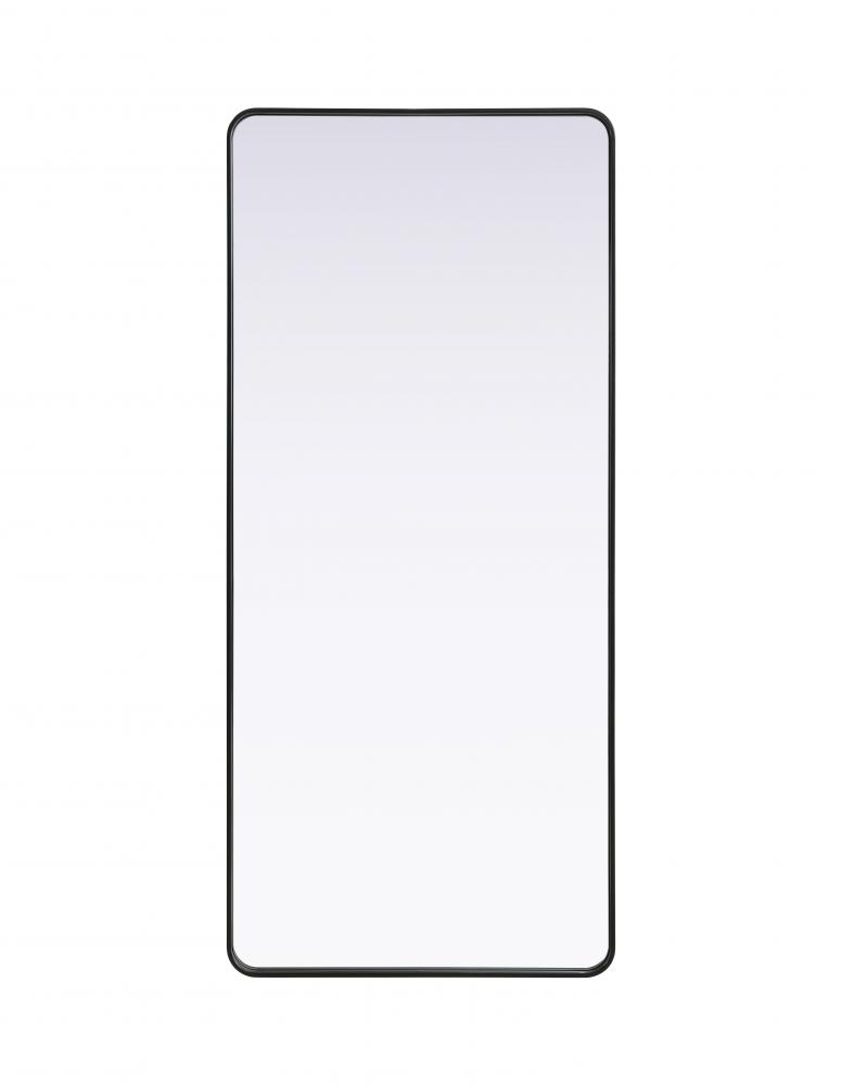 R Corner Mirror 32"x72"x2" Black