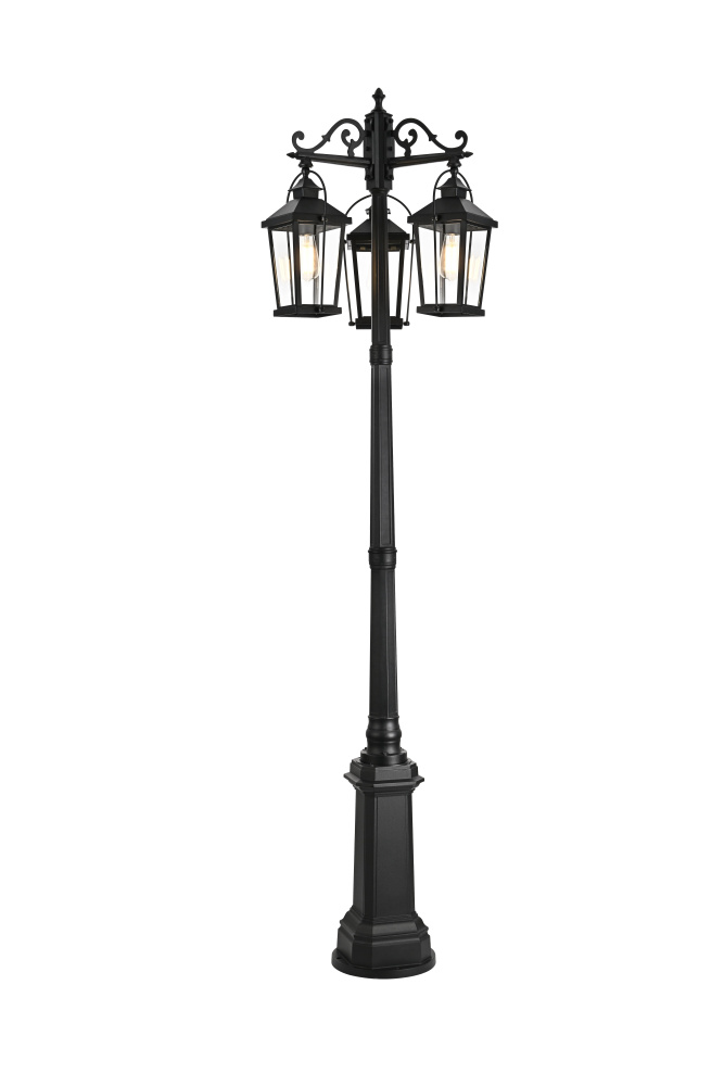Luz 84 inch Outdoor Post light with pole in Black