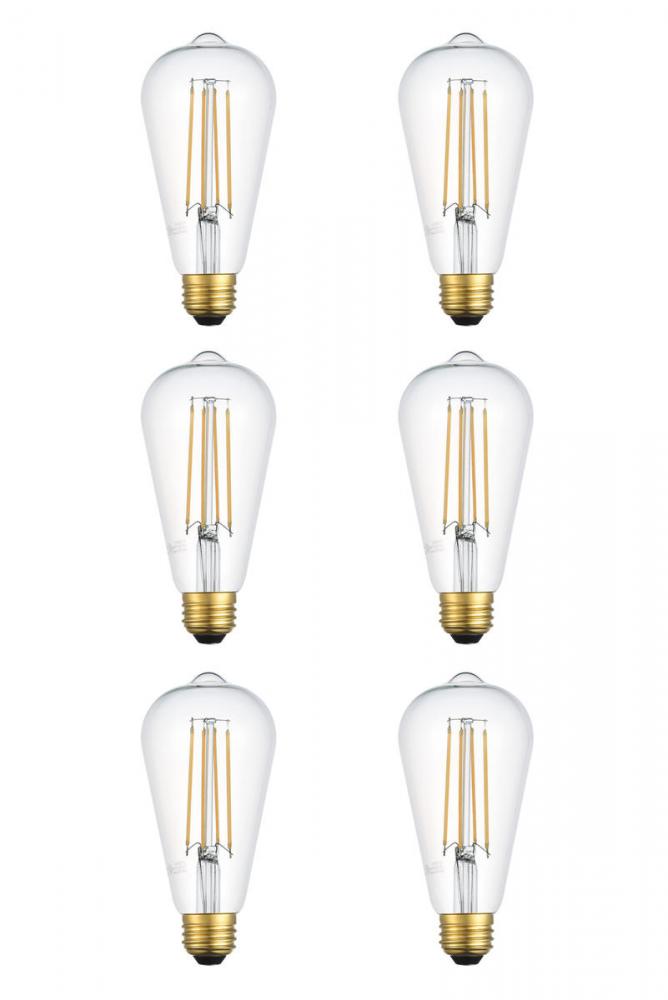 LED 3000K filament 6 watts 600 lumens ST18 light bulb