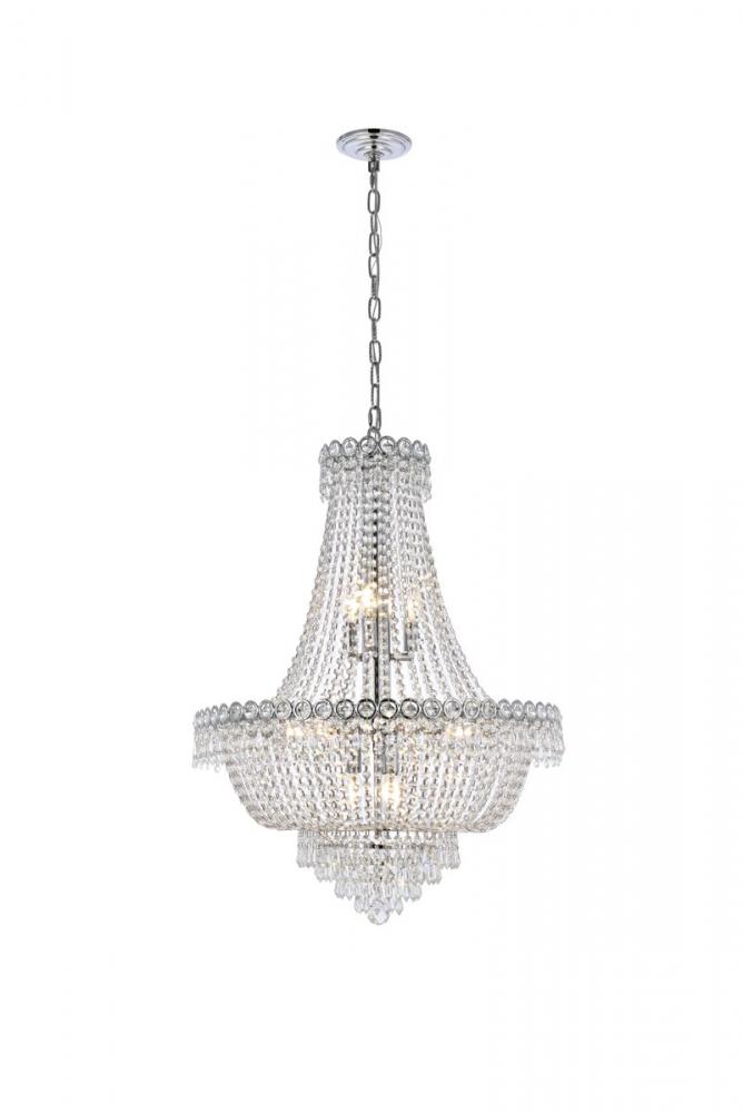 Century 12 light Chrome Chandelier Clear Royal Cut Crystal