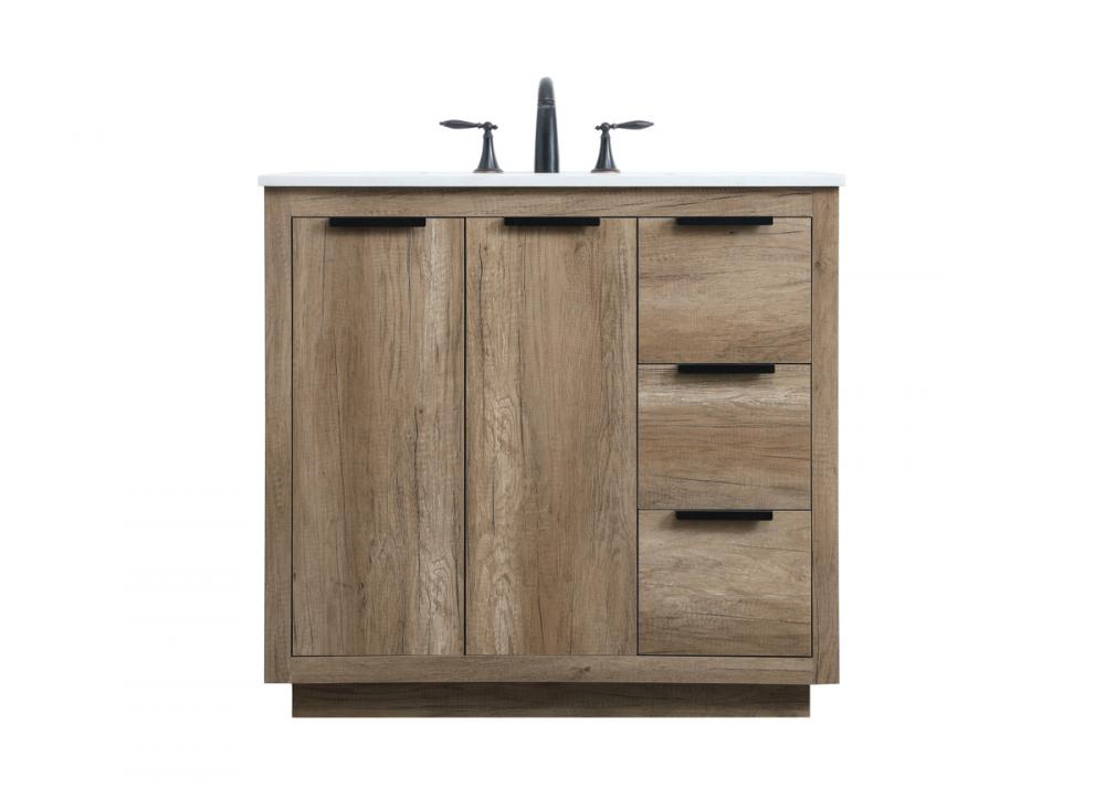 Vanity Cabinet 3Dw2Dr 36x22x34 Natural Oak