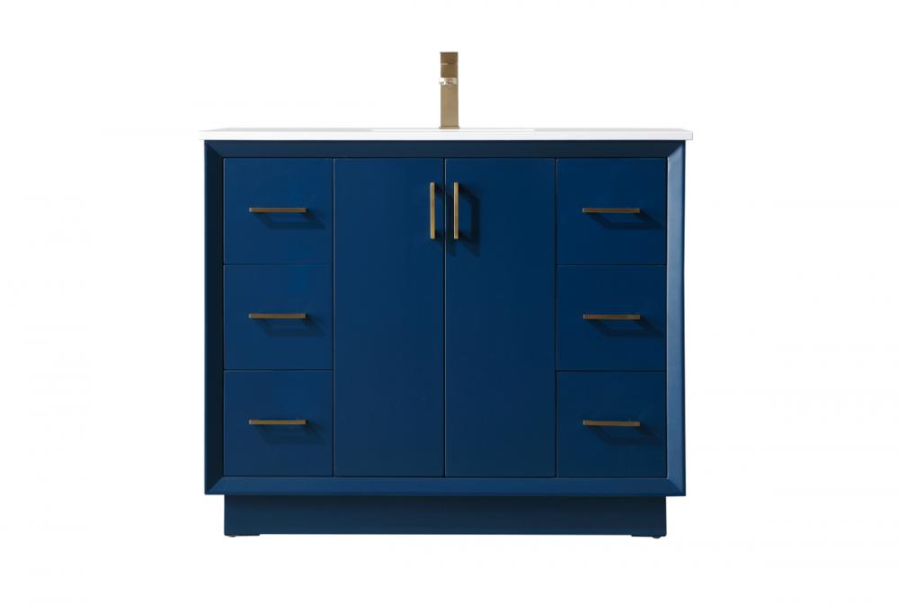 Hayes Vanity Cabinet 6Dw 2Dr 42"W x 22"D x 35"H blue