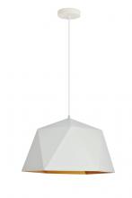 Elegant LDPD2082 - Arden Collection Pendant D17.7 H11.4 Lt:1 frosted white and Gold  Finish