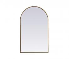 Elegant MR1A2440BRS - Metal Frame Arch Mirror 24x40 Inch in Brass