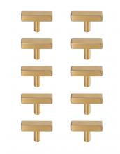Elegant PL402-1-BR-10PK - Dior Brass T Bar Pull Multipack (set of 10)