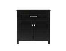Elegant SC013030BK - Bath Storage Cabinet 2dr1dw 30Wx16Dx30H black