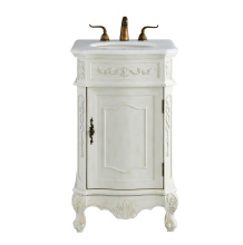 Elegant VF10121AW-VW - 21 inch Single Bathroom vanity in Antique White with ivory white engineered marble
