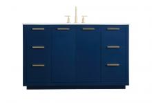 Elegant VF19454BL - Vanity Cabinet 6Dw2Dr 54x22x34 Blue