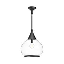 Alora Lighting PD524214MBCL - Hazel 14-in Clear Glass/Matte Black 1 Light Pendant
