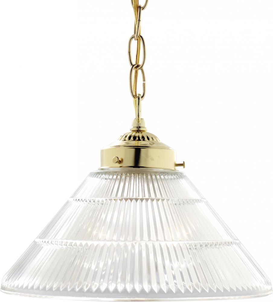 1 Light - 12" - Pendant - Prismatic Cone Shade