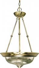 Nuvo 60/235 - 3-Light Small Hanging Pendant Light Fixture in Antique Brass Finish with Clear Swirl Glass