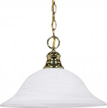 Nuvo 60/392 - 1 Light - 16" Pendant with Alabaster Glass - Polished Brass Finish
