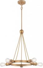 Nuvo 60/5715 - Paxton - 5 Light Chandelier - Natural Brass Finish
