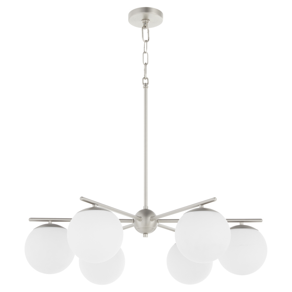 JASPER 6 LIGHT CHANDELIER - SATIN NICKLE