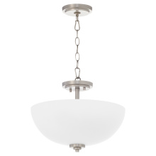 Quorum 2800-15-165 - ADAMS 15" SATIN OPAL DUAL MOUNT - SATIN NICKEL