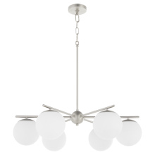 Quorum 639-6-65 - JASPER 6 LIGHT CHANDELIER - SATIN NICKLE