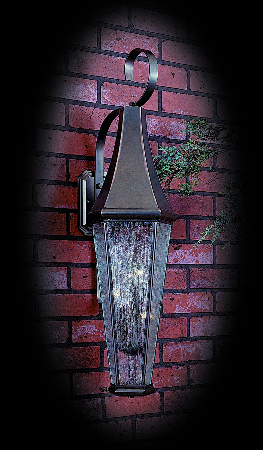 3-Light Iron Le Havre Exterior Wall Mount
