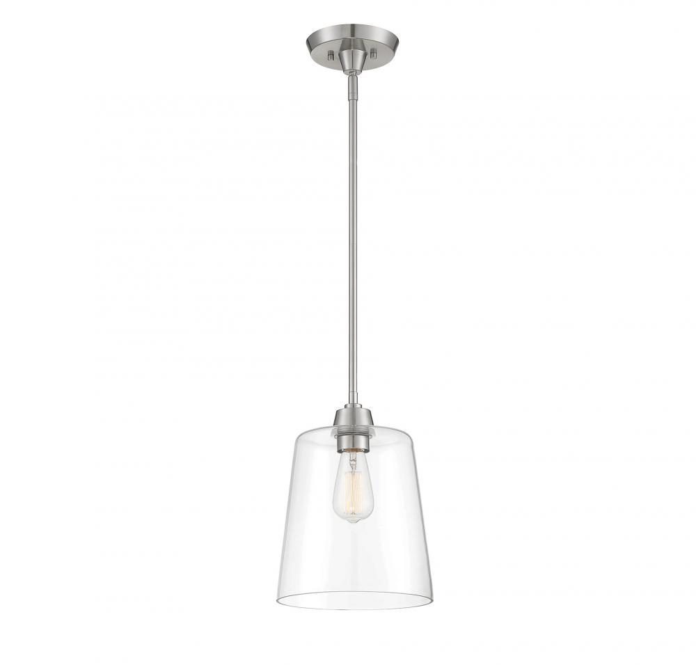 1-Light Pendant in Brushed Nickel