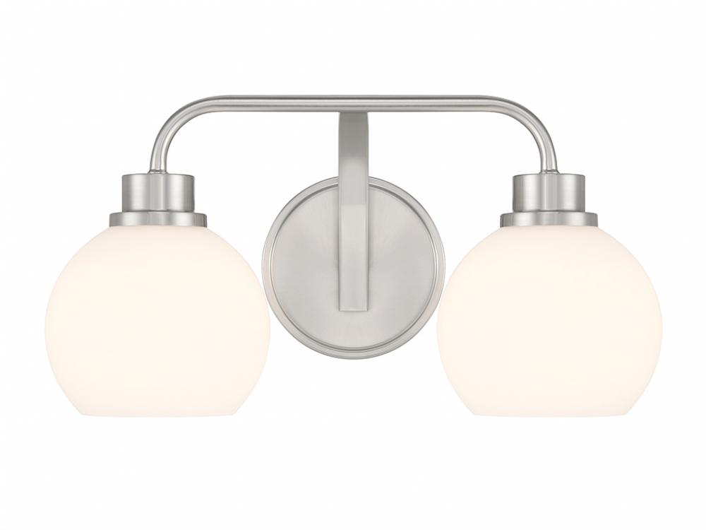 2-Light Bathroom Vanity Light in Brushed Nickel
