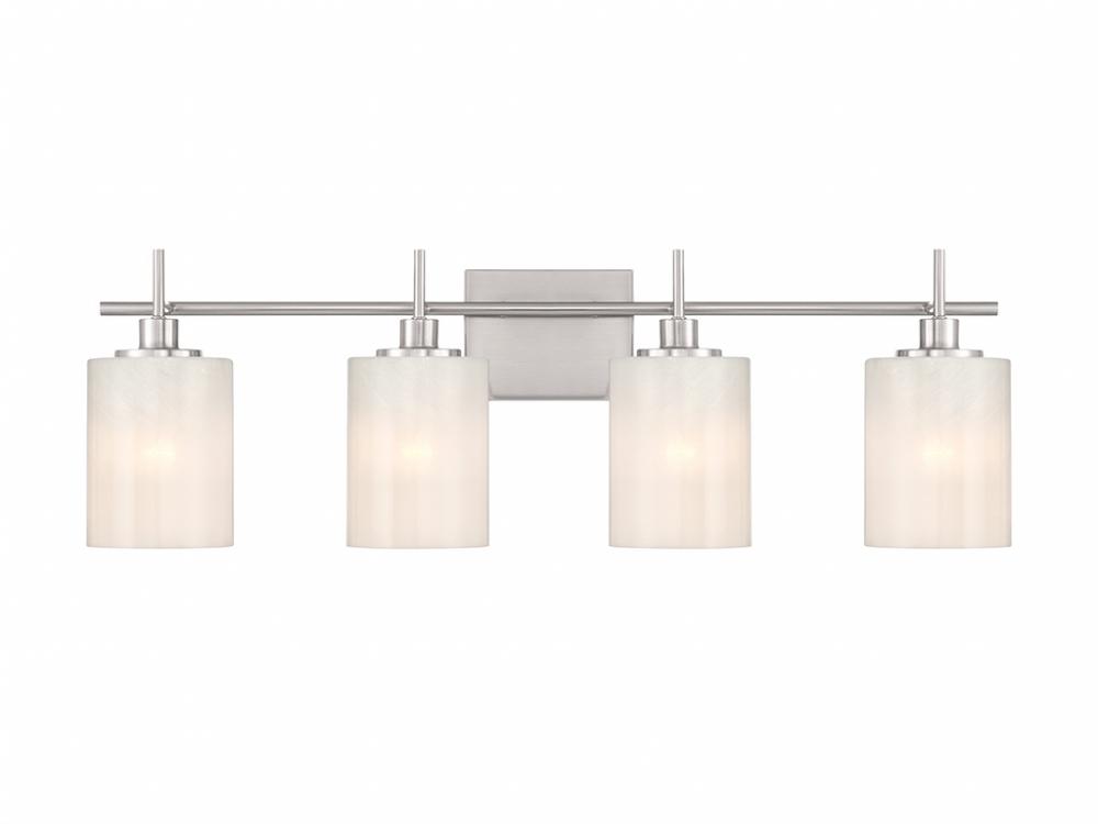 4-Light Bathroom Vanity Light in Brushed Nickel