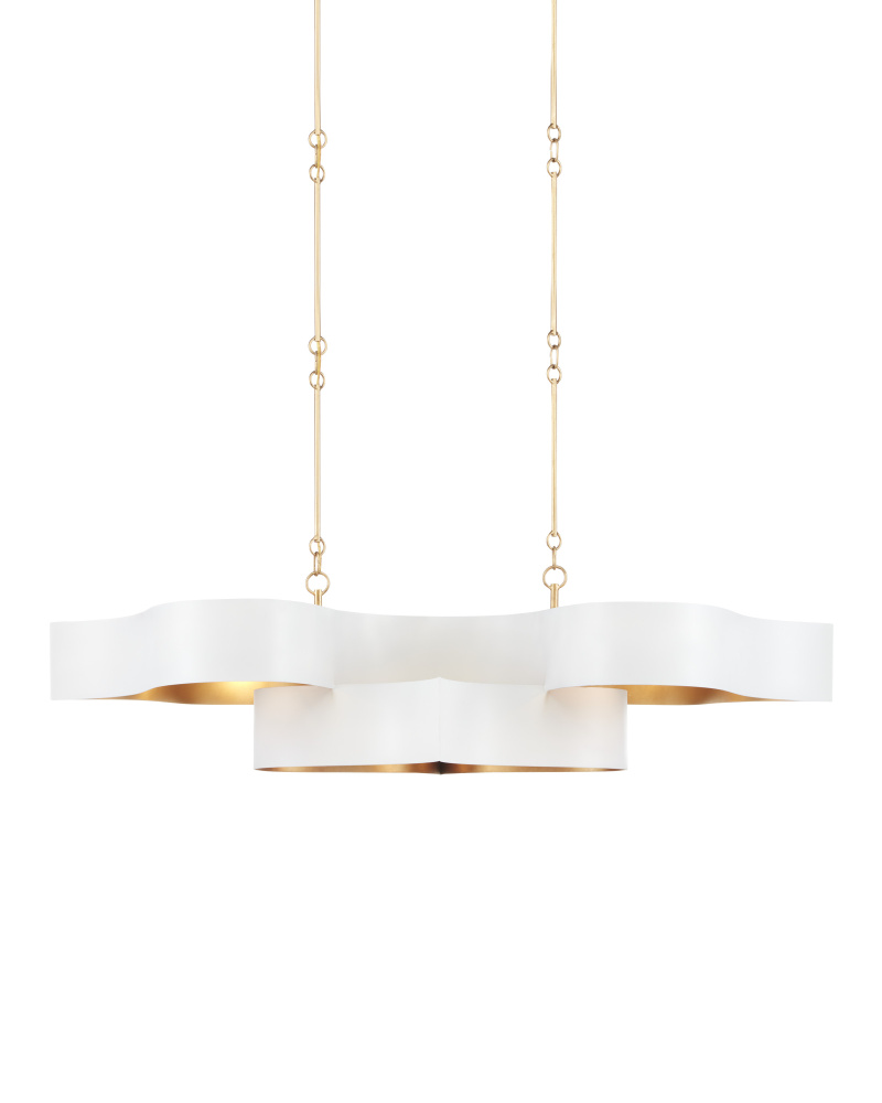 Grand Lotus Oval White Chandelier