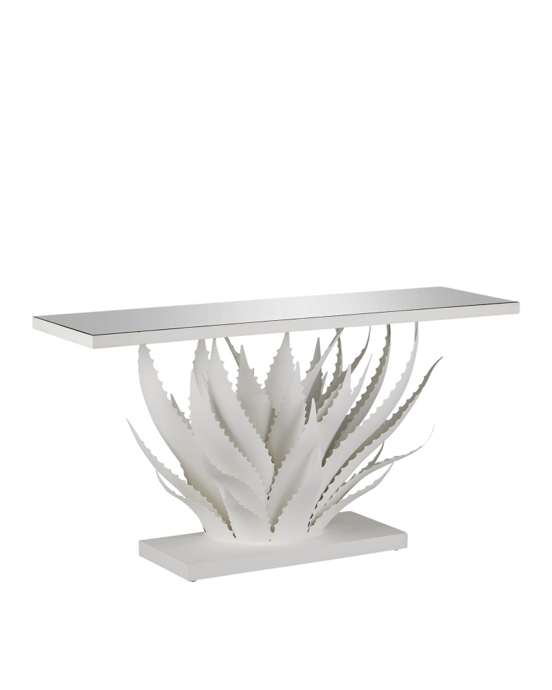 Agave White Console Table