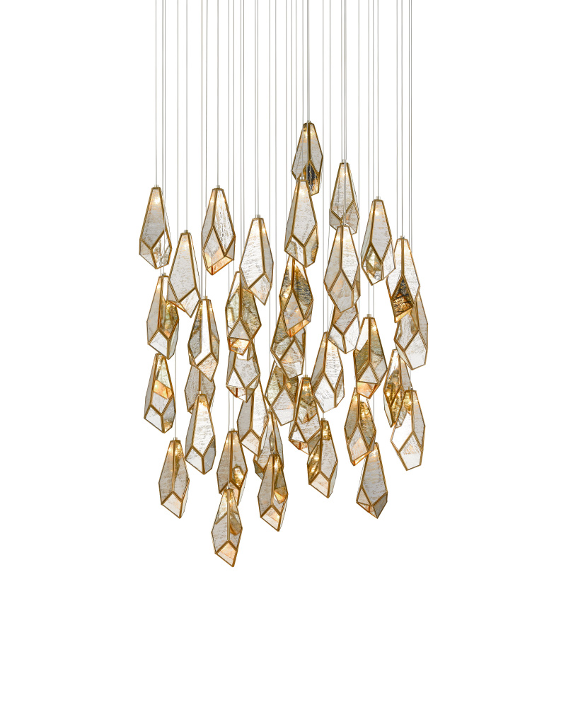 Glace Mirror 36-Light Round Multi-Drop Pendant