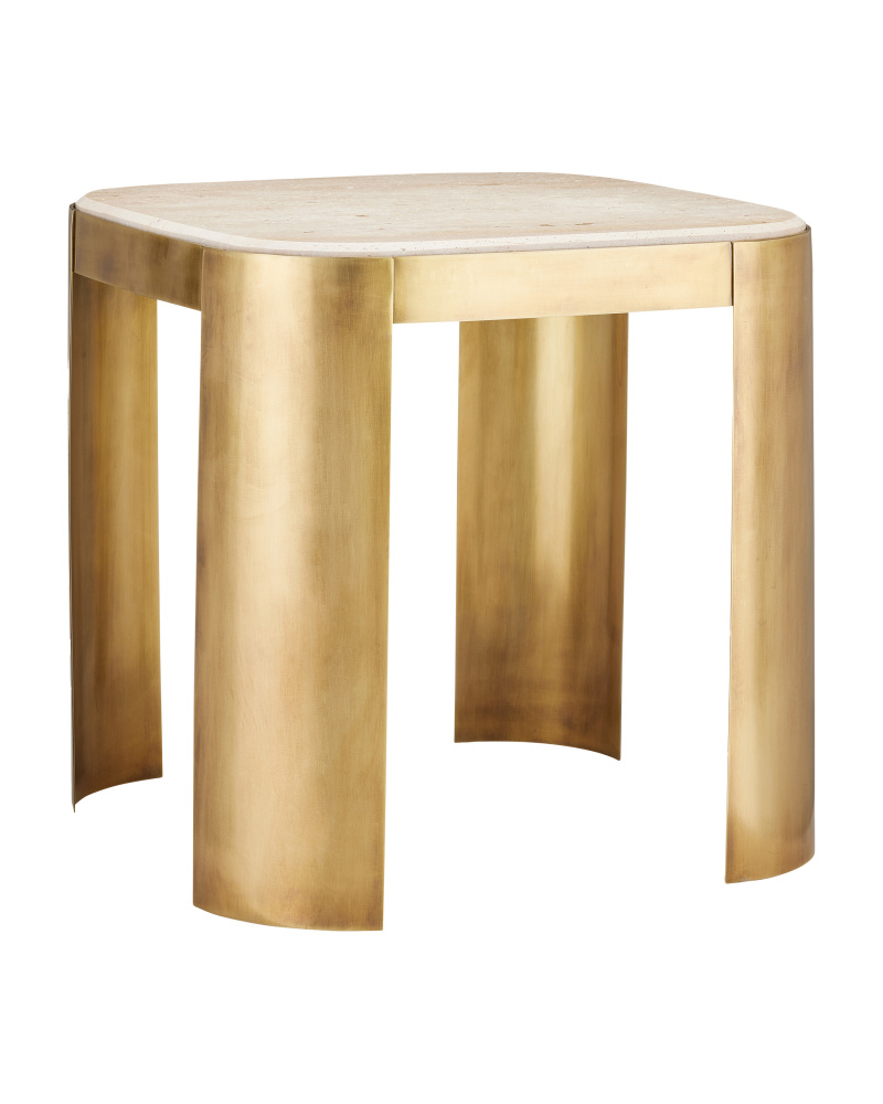 Sev Travertine Accent Table
