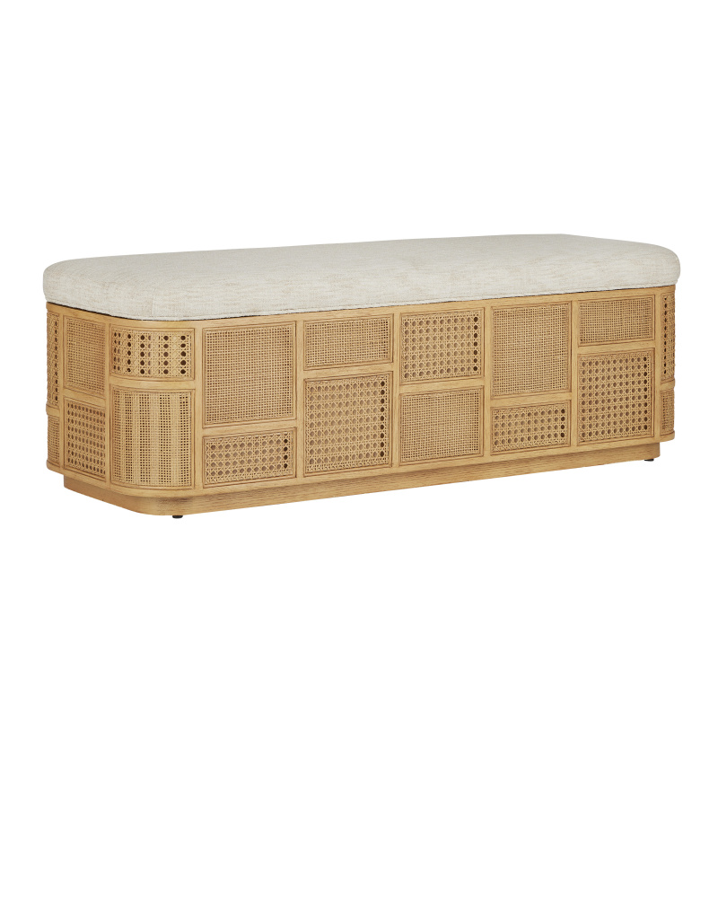 Anisa Sea Sand Storage Bench, Dunmeyer Parchment