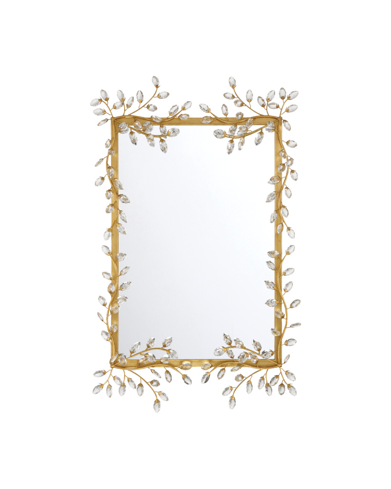 Forget-Me-Not Gold Rectangular Mirror