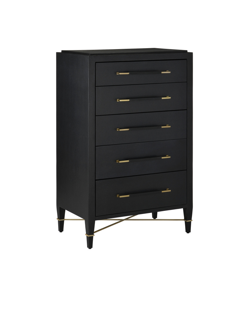 Verona Black Five-Drawer Chest