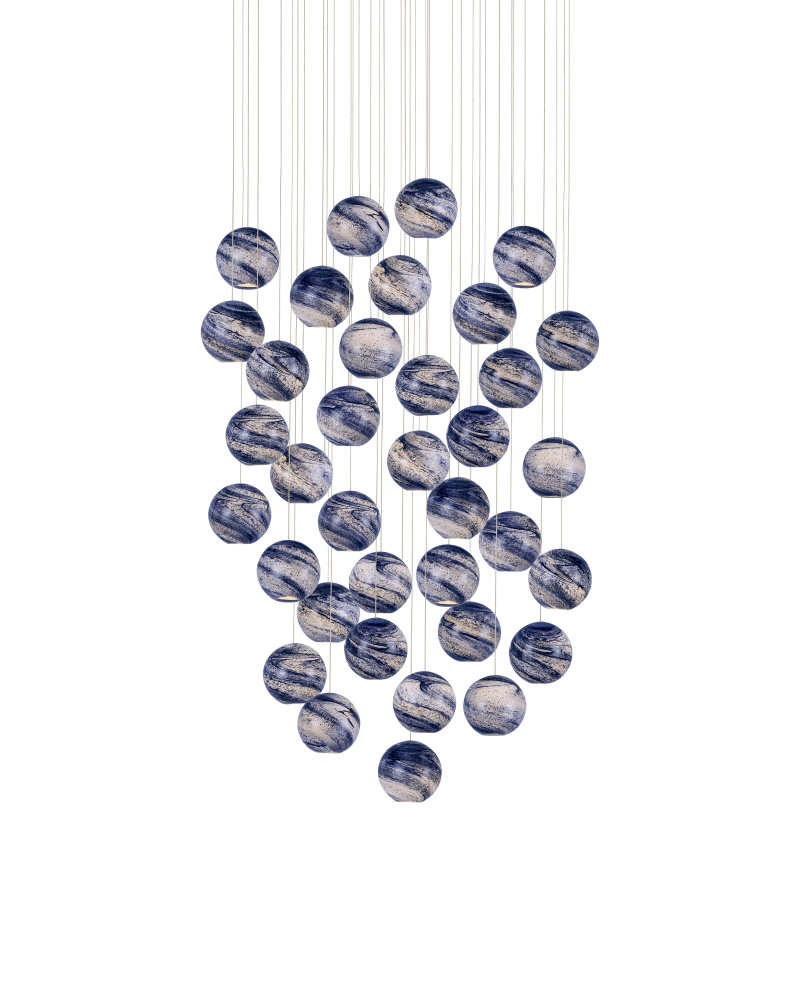 Palatino 36-Light Round Multi-Drop Pendant