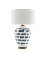 Currey 6000-0019 - Brushstroke Blue & White Table Lamp