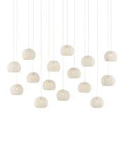Currey 9000-0913 - Piero White 15-Light Linear Multi-Drop Pendant
