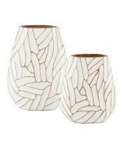 Currey 1200-0496 - Anika White Vase Set of 2