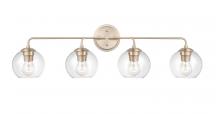 Affinity AV4-AB-RC - Artemis 4 light vanity, brass, round clear