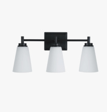 Affinity KV3-BK-CNF - Gable 3 light vanity, black, cone frosted
